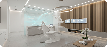 Profissional em consultório odontológico
