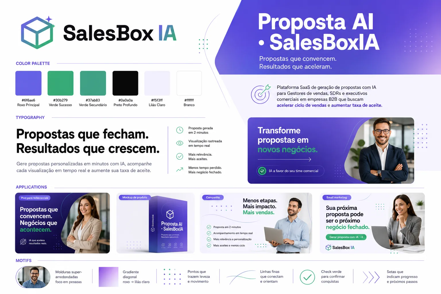 Outro manual de marca gerado na Createfy, com paleta, tipografia e aplicações